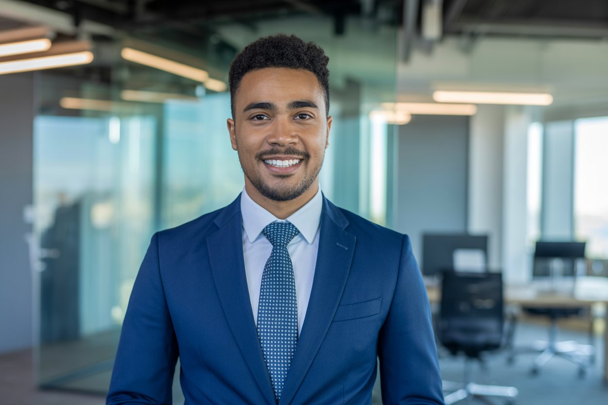 A young professional in suit